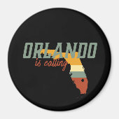 ヴィンテージレトロオーランドフロリダUSAシティマップ マグネット (正面)