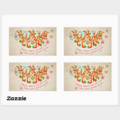 ヴィンテージレトロオールサンタズトナカイ 長方形シール (シート)