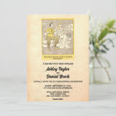 ヴィンテージレトロオールドおもしろいカップル漫画ブック結婚ズ 招待状 (スタンド正面)