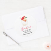 ヴィンテージレトロオールドすてきサンタクロースのクリスマスビズ ラウンドシール (封筒)