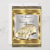 ヴィンテージレトロオールドカーギャツビーデコパーティー 招待状 (正面)