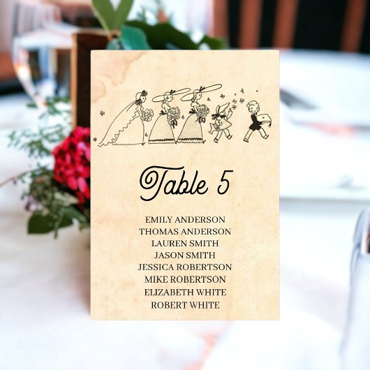 ヴィンテージレトロオールドブリデスメイドシッ素朴チ結婚ズ テーブルナンバー