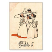 ヴィンテージレトロオールドブリデスメイド漫画素朴結婚ズ テーブルナンバー (裏面)