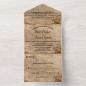 ヴィンテージレトロオールドマップサイロクラシックート結婚ズ オールインワン招待状 (内側)