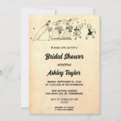 ヴィンテージレトロオールドミッドセンチュリーモダンブライダルシャワー 招待状 (正面)