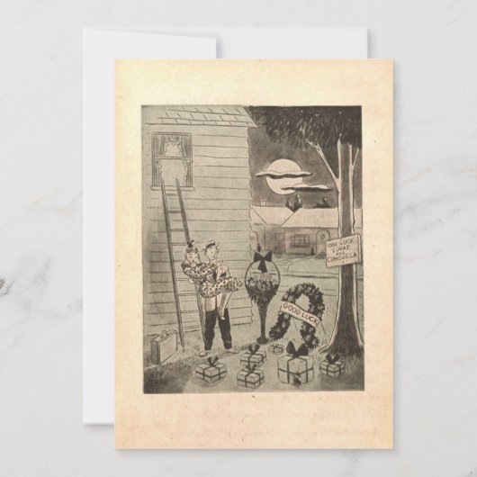 ヴィンテージレトロオールドロマンチック素朴カップル結婚ズ 招待状 (裏面)