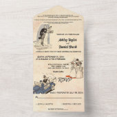 ヴィンテージレトロオールドロマンチック50s漫画ブック結婚ズ オールインワン招待状 (内側)