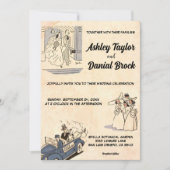 ヴィンテージレトロオールドロマンモダンススタイリッシュ結婚ズ 招待状 (正面)