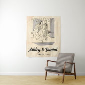 ヴィンテージレトロオールド新婦と新婦クラシックの結婚夫 タペストリー (インサイチュ)