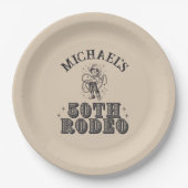 ヴィンテージレトロカウボーイロデオ50thバースデーパーティー ペーパープレート (正面)