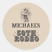 ヴィンテージレトロカウボーイロデオ50thバースデーパーティー ラウンドシール (正面)