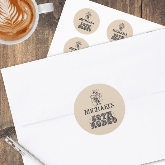 ヴィンテージレトロカウボーイロデオ50thバースデーパーティー ラウンドシール