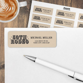 ヴィンテージレトロカウボーイロデオ50thバースデーパーティー ラベル