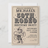 ヴィンテージレトロカウボーイロデオ50thバースデーパーティー 招待状 (正面)