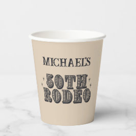 ヴィンテージレトロカウボーイロデオ50thバースデーパーティー 紙コップ