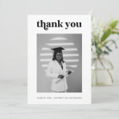 ヴィンテージレトロカスタムタイポグラフィ写真卒業 サンキューカード (スタンド正面)
