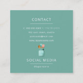 ヴィンテージレトロカップケーキスタンドベーカリーパティシシェフ スクエア名刺 (裏面)