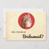 ヴィンテージレトロカップルシック素朴ブライドメードカード 招待状 (正面)