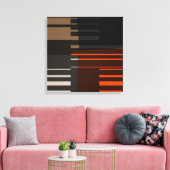 ヴィンテージレトロカラフルストライプアートパターンキャンバス キャンバスプリント (インサイチュ (リビング))