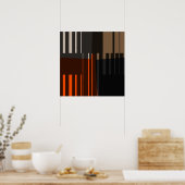 ヴィンテージレトロカラフルストライプアートパターンポスター ポスター (キッチン)