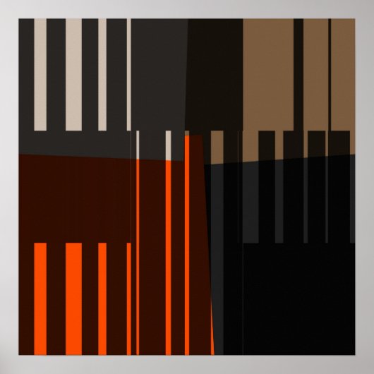 ヴィンテージレトロカラフルストライプアートパターンポスター ポスター (正面)