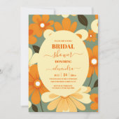 ヴィンテージレトロカラフルフローラブライダルシャワー 招待状 (正面)