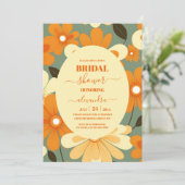 ヴィンテージレトロカラフルフローラブライダルシャワー 招待状 (スタンド正面)