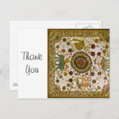 ヴィンテージレトロカラフルベンガリエレファントパターン ポストカード (正面/裏面)