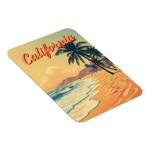 ヴィンテージレトロカリフォルニアビーチトラベルカード マグネット (右側)