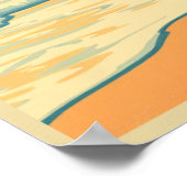 ヴィンテージレトロカリフォルニアビーチ旅行 ポスター (角)