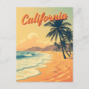 ヴィンテージレトロカリフォルニアビーチ旅行 ポストカード