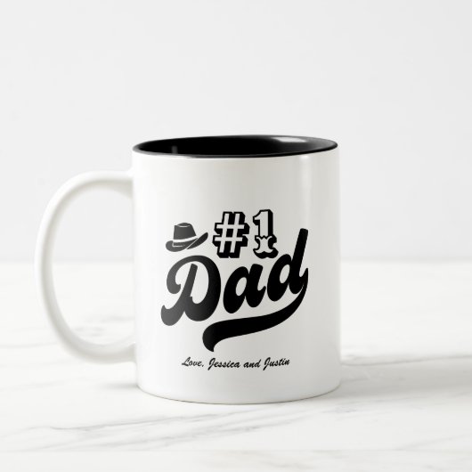 ヴィンテージレトロカントリーカウボーイパパ父の日 ツートーンマグカップ (左)