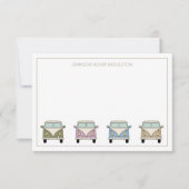 ヴィンテージレトロカンパーバンパーソナライズされた ノートカード (正面)