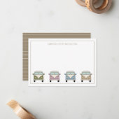 ヴィンテージレトロカンパーバンパーソナライズされた ノートカード (正面/裏面インサイチュ)