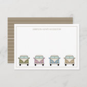 ヴィンテージレトロカンパーバンパーソナライズされた ノートカード (正面/裏面)