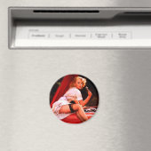 ヴィンテージレトロカー整備士ピンナップガール マグネット (インサイチュ (食洗機))