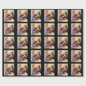 ヴィンテージレトロカー整備士ピンナップガール ラッピングペーパー (フラット)