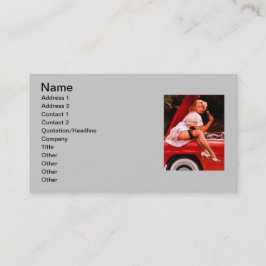 ヴィンテージレトロカー整備士ピンナップガール 名刺