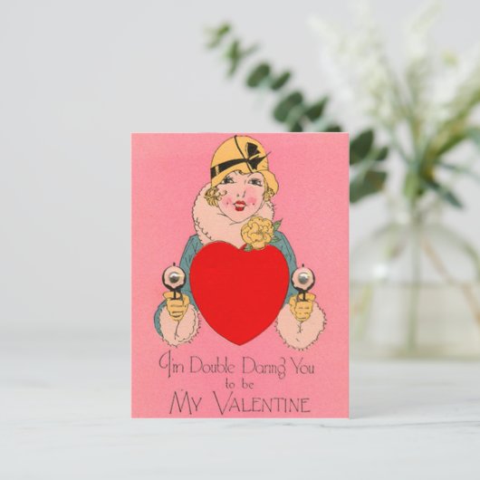 ヴィンテージレトロガングスターバレンタインカード シーズンポストカード (スタンド正面)