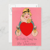 ヴィンテージレトロガングスターバレンタインカード シーズンポストカード (正面/裏面)