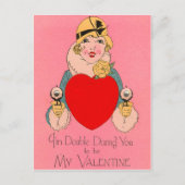 ヴィンテージレトロガングスターバレンタインカード シーズンポストカード (正面)