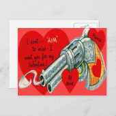 ヴィンテージレトロガンバレンタインカード シーズンポストカード (正面/裏面)