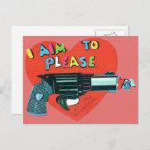 ヴィンテージレトロガンバレンタインカード シーズンポストカード (正面/裏面)