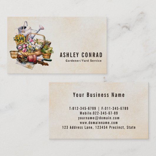 ヴィンテージレトロガーデナーヤードサービス 名刺 (正面/裏面)