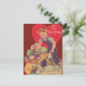 ヴィンテージレトロガーデニングバレンタインカード シーズンポストカード (スタンド正面)