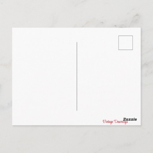 ヴィンテージレトロガールとブルーバードバレンタインデー ポストカード (裏面)