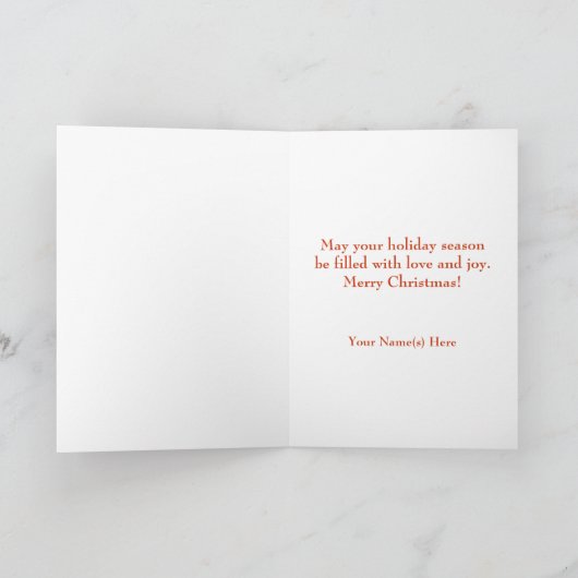 ヴィンテージレトロガールウィズ雪だるまカスタムクリスマス シーズンカード (内部)