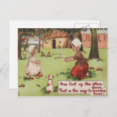 ヴィンテージレトロガールズ&ドグバレンタインカード シーズンポストカード (正面/裏面)