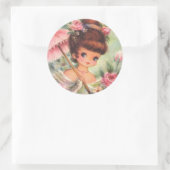 ヴィンテージレトロガールフローラ ラウンドシール (バッグ)