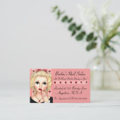 ヴィンテージレトロガールヘッド花瓶赤い唇の爪 名刺 (スタンド正面)